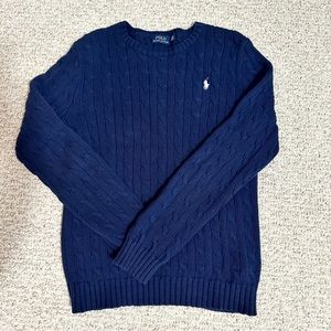 Ralph Lauren Polo Cable Knit Navy Blue Sweater